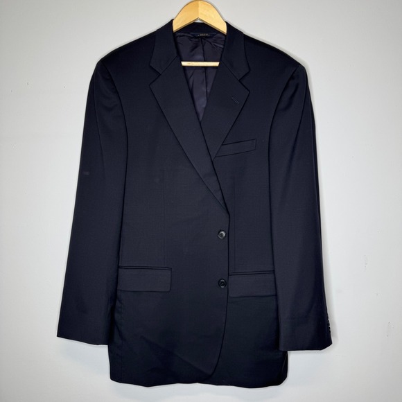 Brooks Brothers Mens 43 LG Black Super 110s Worsted Wool Blazer Sport Coat USA